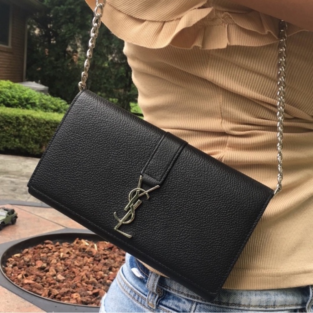 AUTHENTIC Yves Saint Laurent Wallet with non branded wallet insert and chains